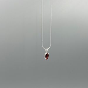 Sterling Silver Marquis Necklace, Silver Necklace